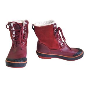 Keen Fleece Lined Ankle Boots Red Women's 6